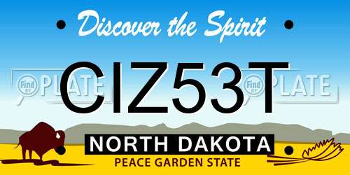 CIZ53T North Dakota License Plate