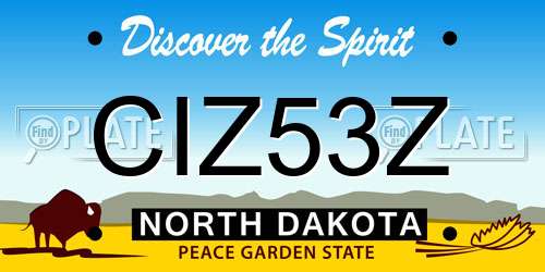 CIZ53Z North Dakota License Plate