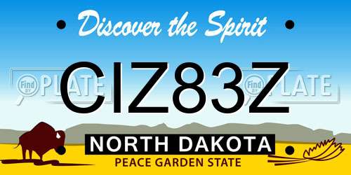 CIZ83Z North Dakota License Plate