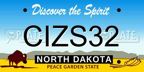 CIZS32 North Dakota License Plate