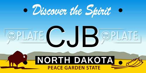 CJB North Dakota License Plate