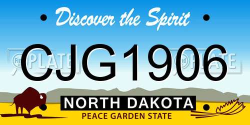 CJG1906 North Dakota License Plate