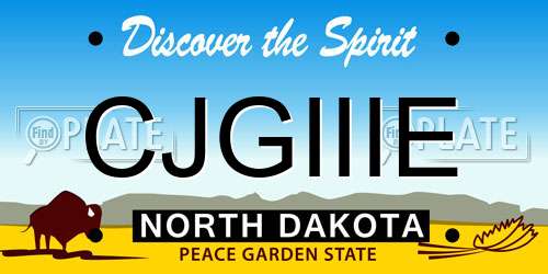 CJGIIIE North Dakota License Plate