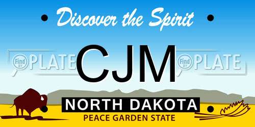 CJM North Dakota License Plate