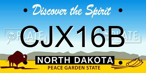 CJX16B North Dakota License Plate
