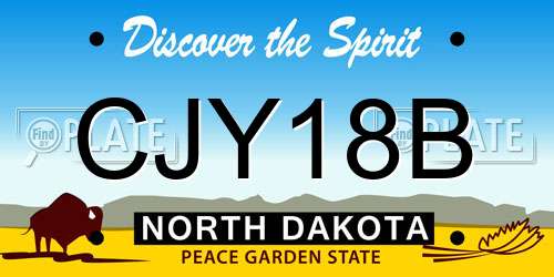 CJY18B North Dakota License Plate