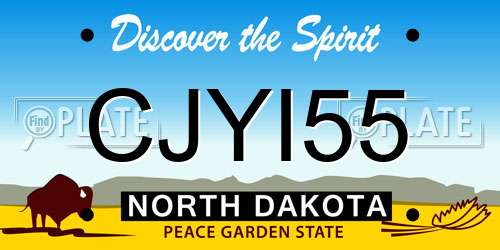 CJYI55 North Dakota License Plate