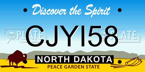 CJYI58 North Dakota License Plate