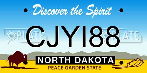 CJYI88 North Dakota License Plate