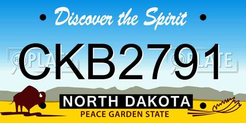 CKB2791 North Dakota License Plate