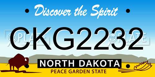 CKG2232 North Dakota License Plate