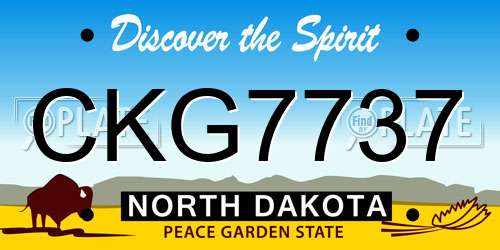 CKG7737 North Dakota License Plate