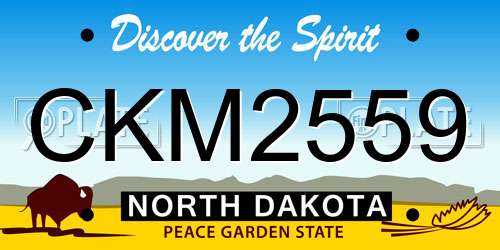 CKM2559 North Dakota License Plate