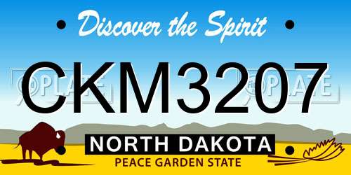 CKM3207 North Dakota License Plate