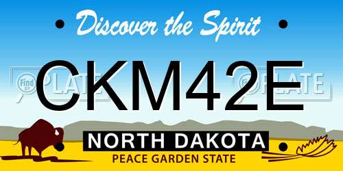 CKM42E North Dakota License Plate