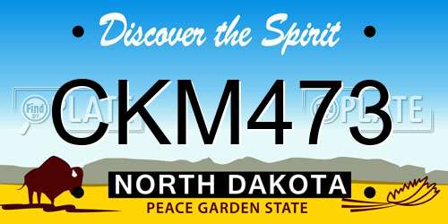 CKM473 North Dakota License Plate