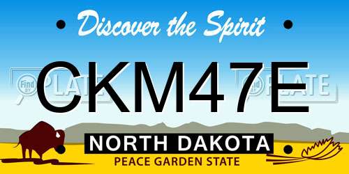 CKM47E North Dakota License Plate