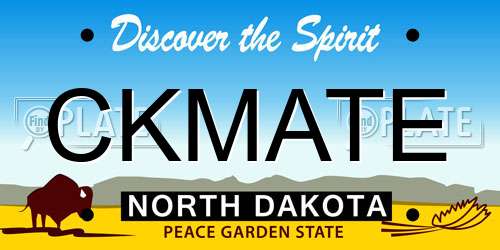 CKMATE North Dakota License Plate