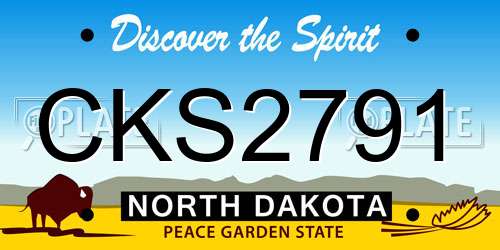 CKS2791 North Dakota License Plate