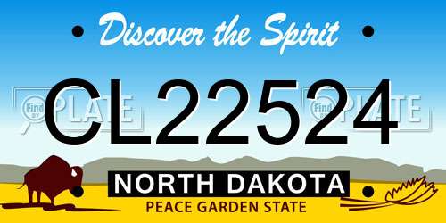 CL22524 North Dakota License Plate