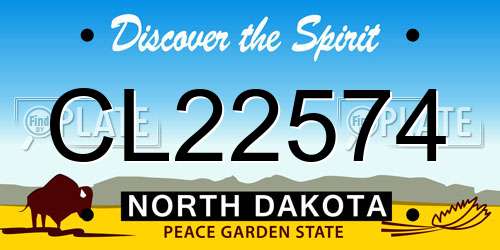 CL22574 North Dakota License Plate