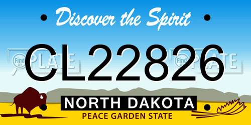 CL22826 North Dakota License Plate