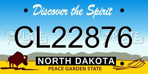 CL22876 North Dakota License Plate