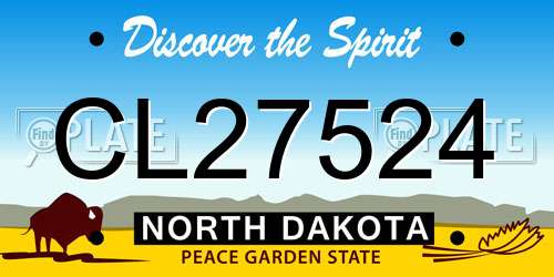 CL27524 North Dakota License Plate