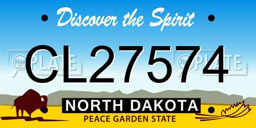 CL27574 North Dakota License Plate
