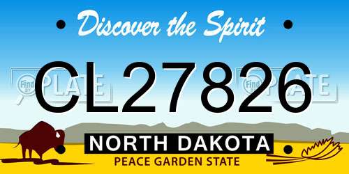 CL27826 North Dakota License Plate