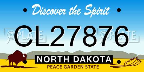CL27876 North Dakota License Plate