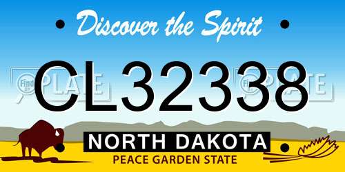 CL32338 North Dakota License Plate