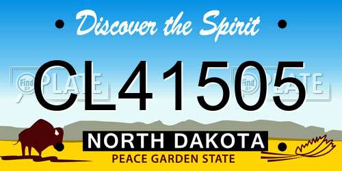 CL41505 North Dakota License Plate