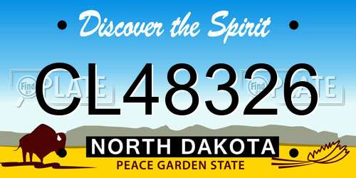 CL48326 North Dakota License Plate