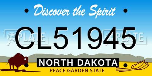 CL51945 North Dakota License Plate