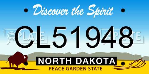 CL51948 North Dakota License Plate