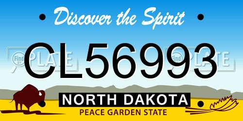 CL56993 North Dakota License Plate