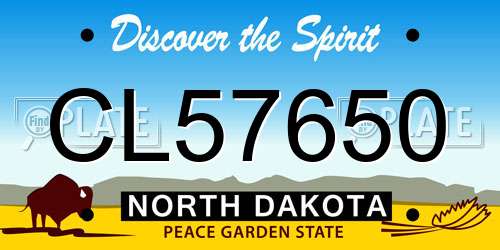 CL57650 North Dakota License Plate