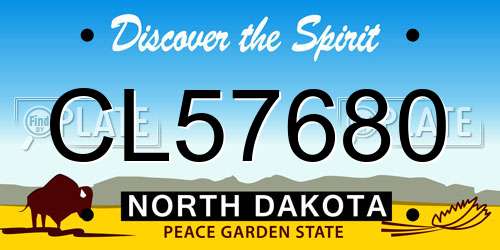 CL57680 North Dakota License Plate