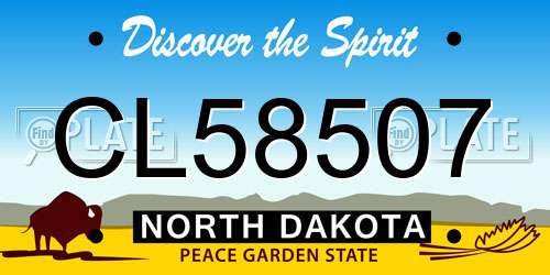 CL58507 North Dakota License Plate