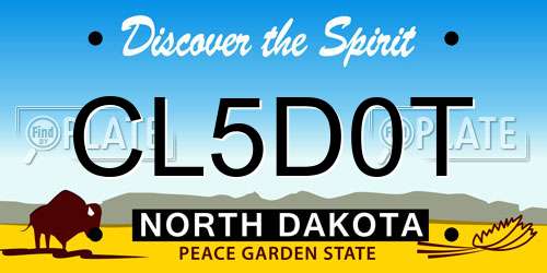 CL5D0T North Dakota License Plate