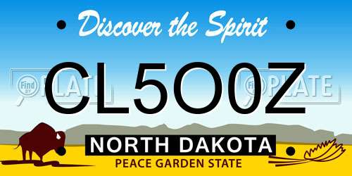 CL5O0Z North Dakota License Plate