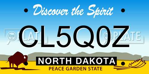 CL5Q0Z North Dakota License Plate