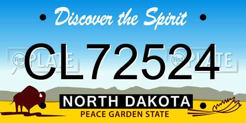 CL72524 North Dakota License Plate