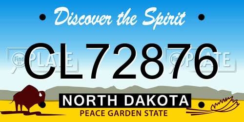 CL72876 North Dakota License Plate
