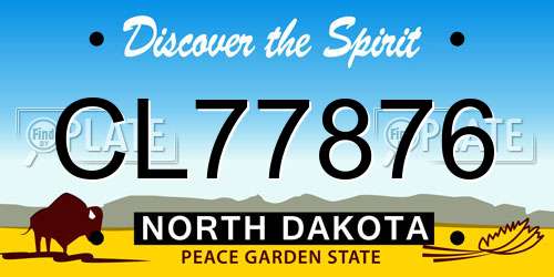 CL77876 North Dakota License Plate