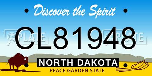 CL81948 North Dakota License Plate