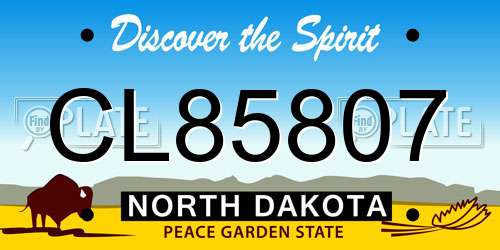 CL85807 North Dakota License Plate