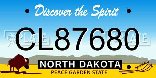 CL87680 North Dakota License Plate