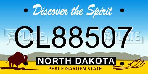 CL88507 North Dakota License Plate